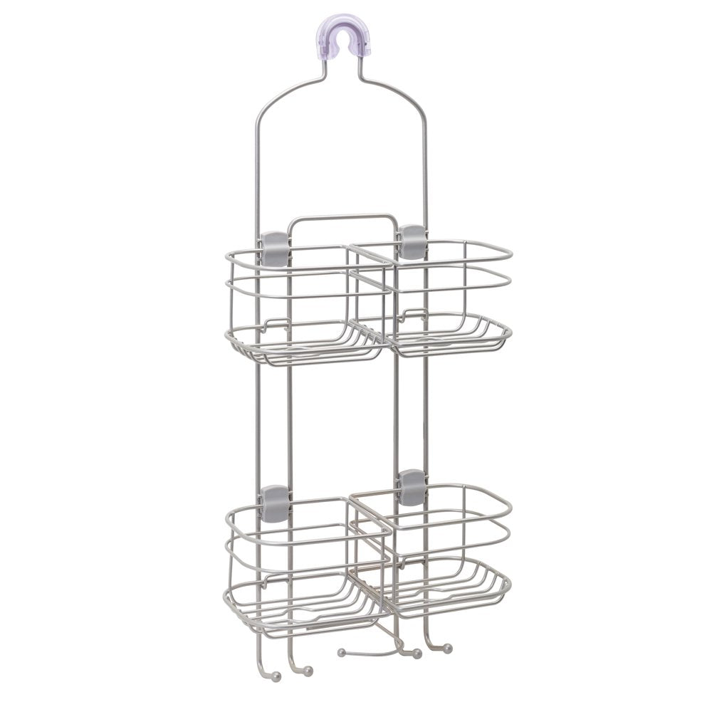 Better Homes & Gardens Expandable Steel over-the-Shower Caddy with 4 Shelves, Satin Nickel