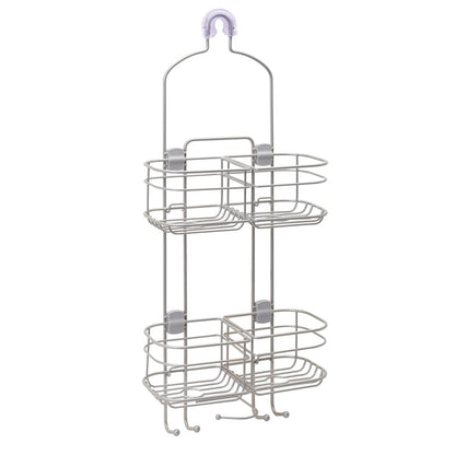 Better Homes & Gardens Expandable Steel over-the-Shower Caddy with 4 Shelves, Satin Nickel