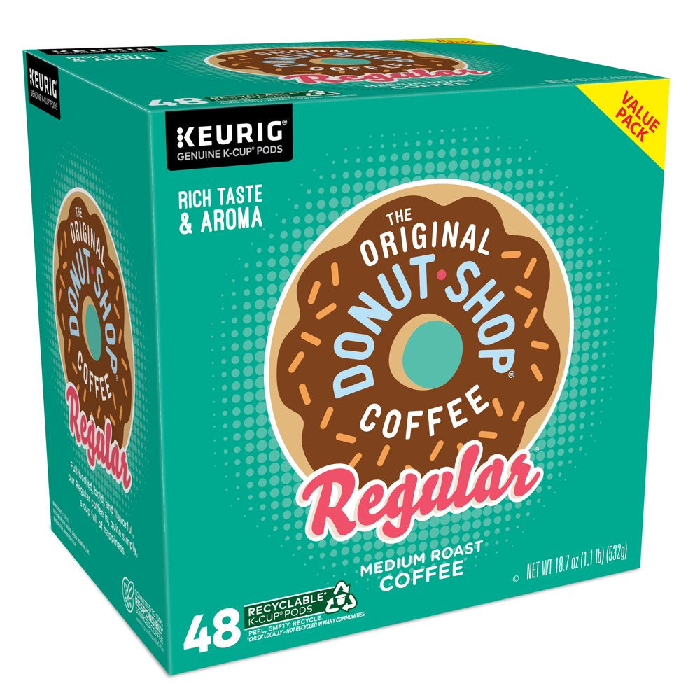 (2 pack) The Original Donut Shop Regular Keurig Single-Serve K-Cup Pods, Medium Roast Coffee, 48 Count