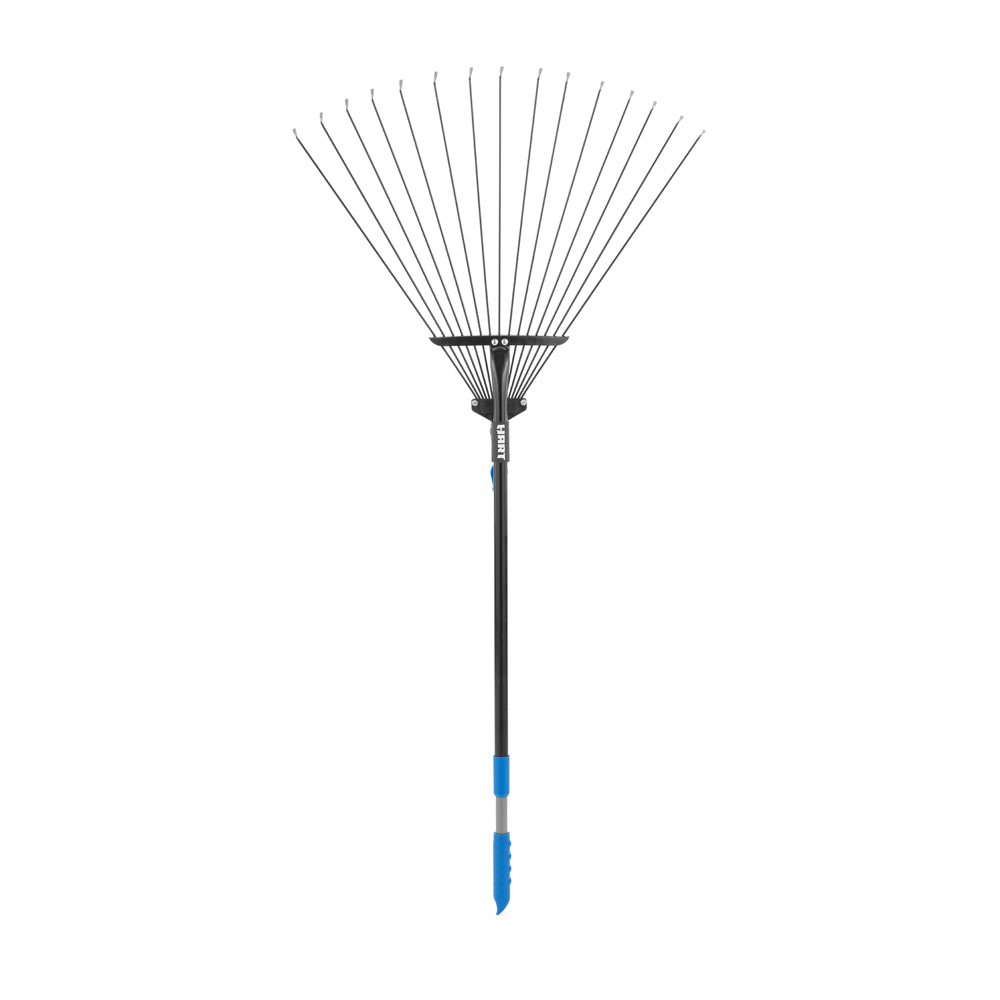 HART Collapsible Steel Tine Leaf Rake with Telescoping Handle Design