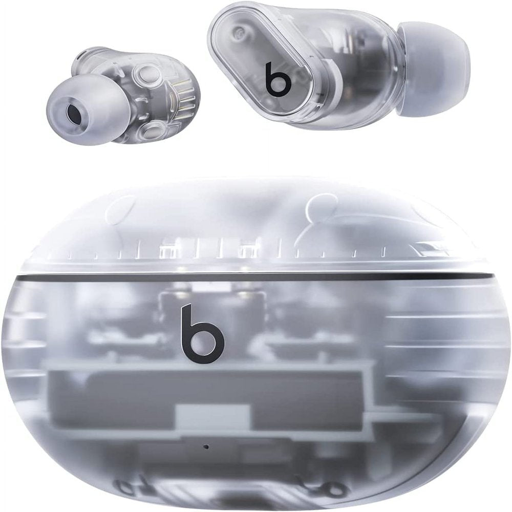 Beats Studio Buds + True Wireless Noise Cancelling Earbuds - Enhanced Apple & Android Compatibility, Built-in Microphone, Sweat Resistant Bluetooth Headphones, Spatial Audio - Transparent