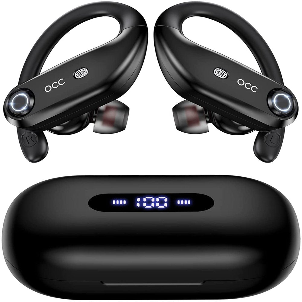 Bluetooth Headphones 4-Mics Call Noise Reduction 64Hrs IPX7 Waterproof Power Bank over ear wireless earbuds with 2200mAh Charging Case for Sports Running Workout Gaming Suitable for ios and samsung