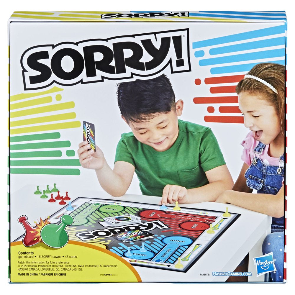 Sorry! Kids Board Game, Family Board Games for Kids, 2 to 4 Players, Ages 6+