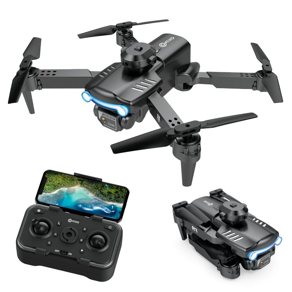 Contixo F19 Drone with 1080P Camera for Adults & Kids – RC Foldable Quadcopter with Four-Way Obstacle Avoidance, Follow Me, Waypoint Fly, Altitude Hold, Headless Mode