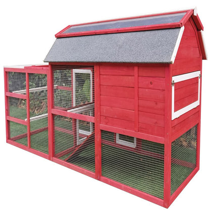 Chicken Coop Outlet Large 102" Wood Backyard Hen House Nesting Box & Run & Cleaning Tray