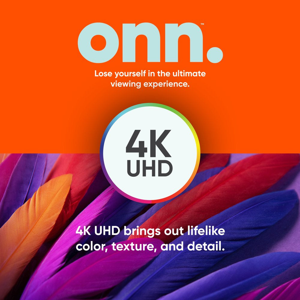 onn. 50” Class 4K UHD (2160P) LED Roku Smart TV HDR (100012585)
