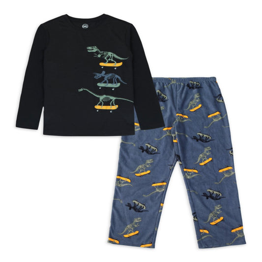 Wonder Nation Boys Long Sleeve Graphic Top with Jogger Pants Sleep Pajama Set, Sizes 4-18