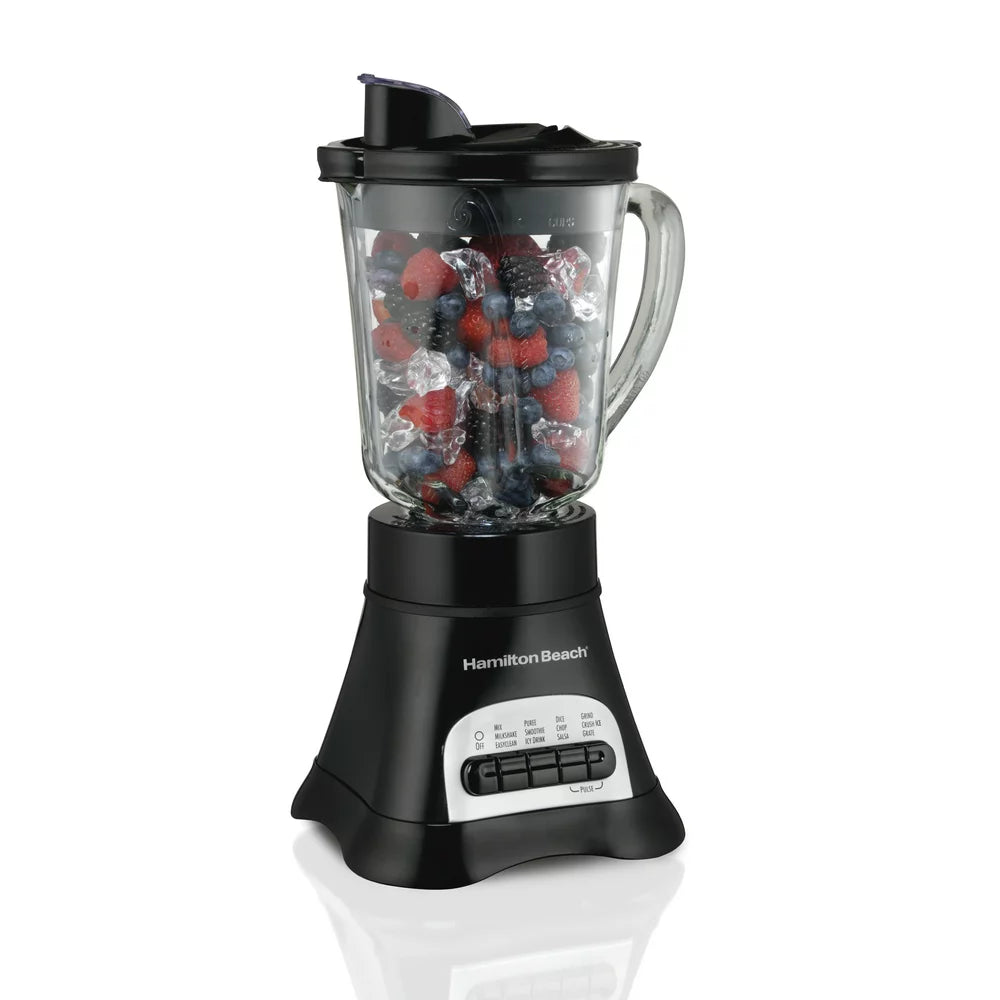 Hamilton Beach Wave Crusher Multi-Function Blender, 40 oz Glass Jar, Black, 58165