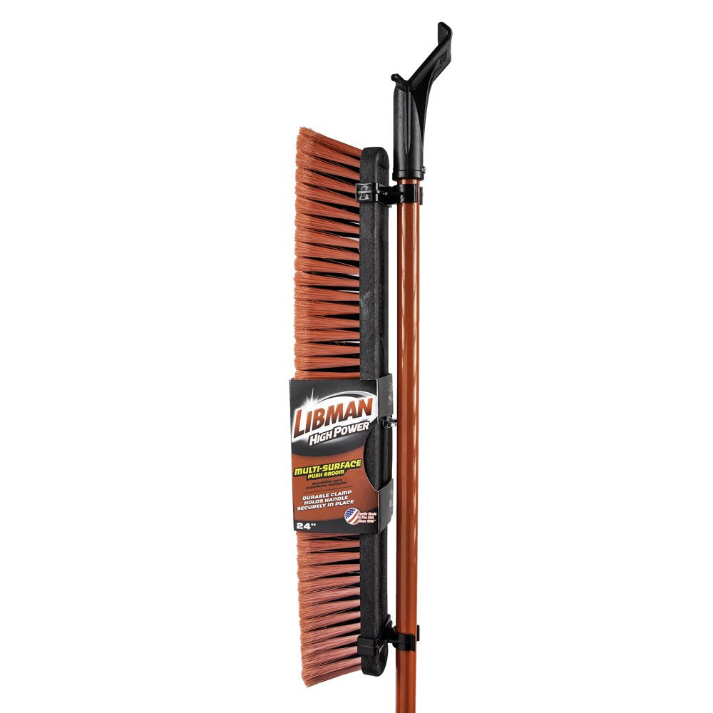 Libman 24 in All-Purpose Push Broom with Powder Coated Red Steel Handle, 1189