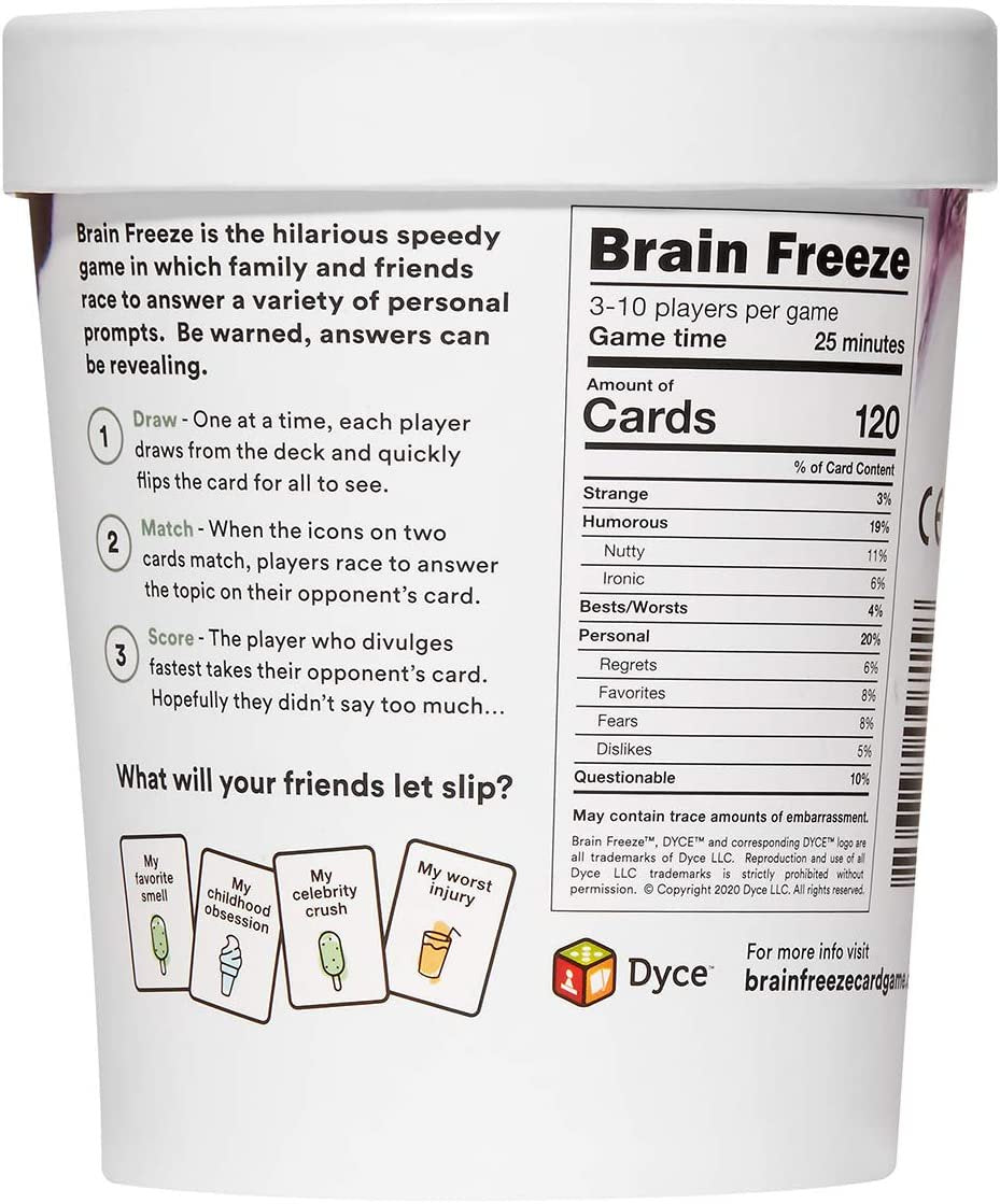 Brain Freeze Family Card Game - The Speak-Before-You-Think Party Game [Family/All Ages Edition]