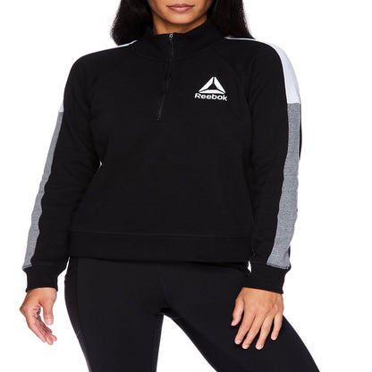 Reebok Women's Color Block Fleece Turtleneck Sweathshirt, Half Zip