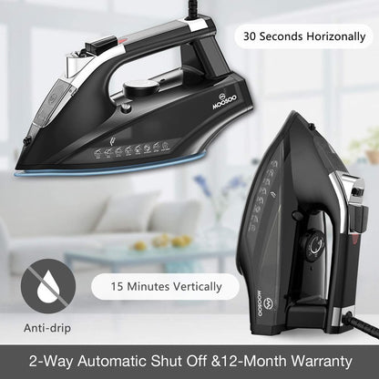 Moosoo Steam Iron 1800W Dry Iron Lightweight Anti-Drip Iron with Auto-Off, ST1800