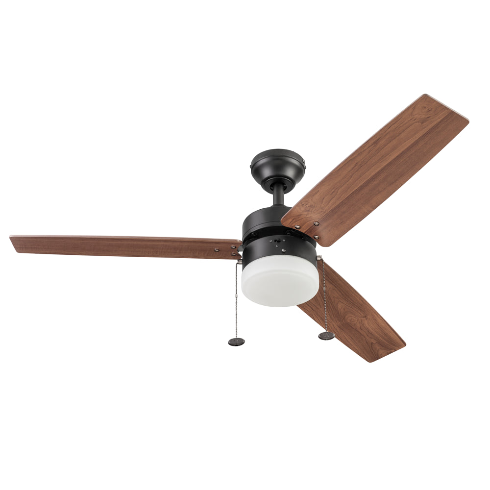 Better Homes & Gardens Olson 48" Oil-Rubbed Bronze Ceiling Fan with Light, 3 Blades, Pull Chains & Reverse Airflow