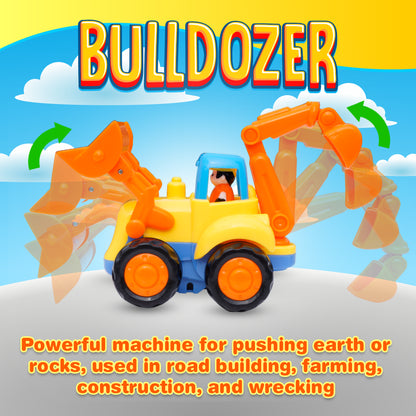 Friction Powered Cars Push and Go Toys Car Construction Vehicles Toys Set for Boys Baby Toddlers Kids Gift