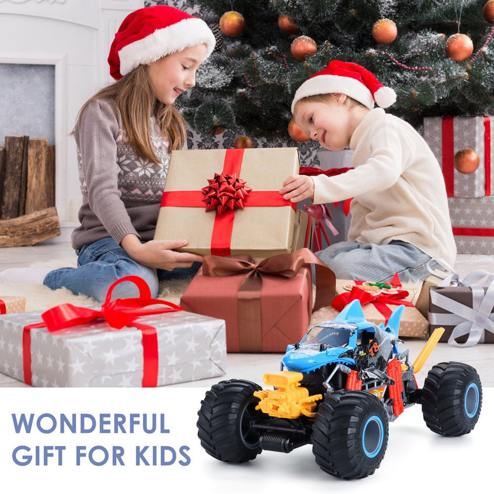 Yexmas 1:10 Scale 4WD RC Cars, All Terrain RC Monster Car, 2.4GHz Spray Remote Control RC Monster Truck Toy Gifts for 4+ Boys & Girls