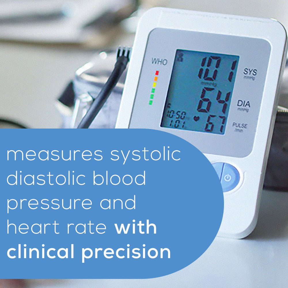  Upper Arm Blood Pressure Monitor, Large Cuff, Color Coded Results, BM26