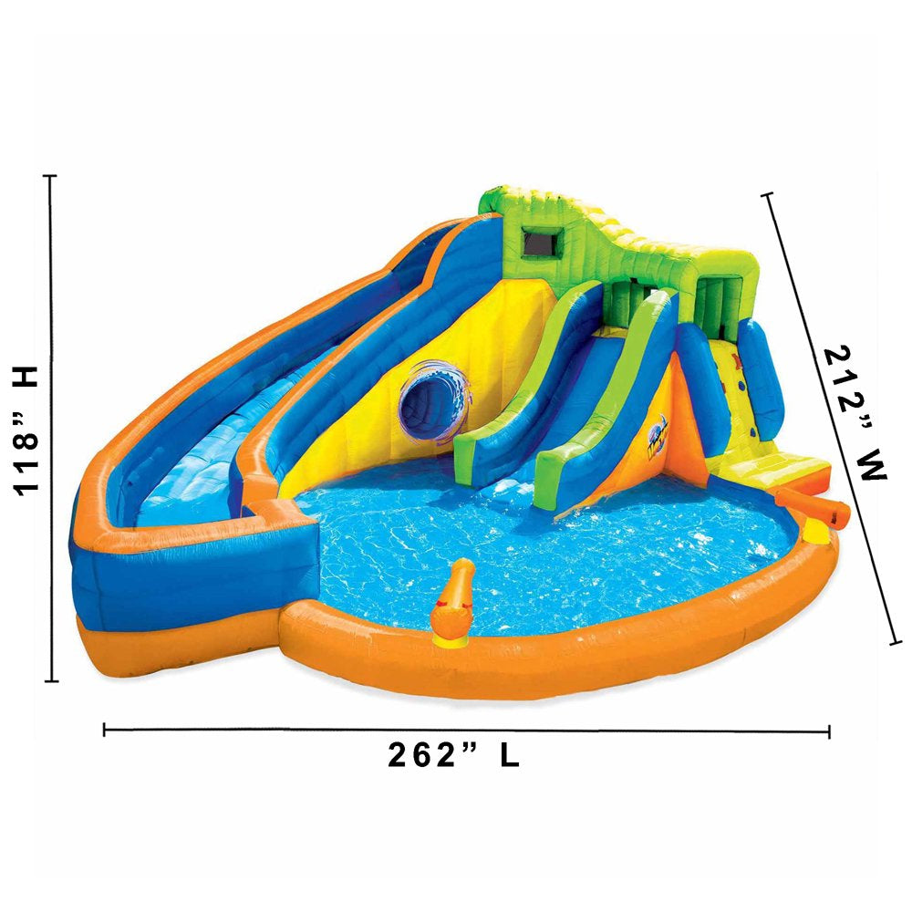 Banzai Pipeline Twist Kids Inflatable Outdoor Water Pool Aqua Park & Slides