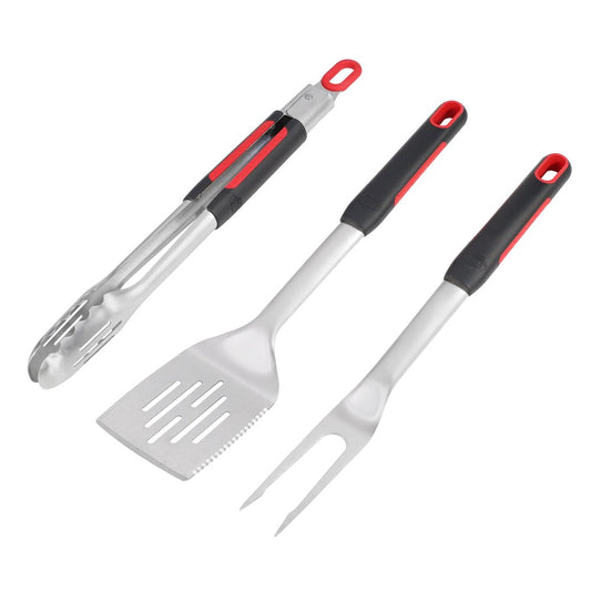 Expert Grill Stainless Steel 3-Piece BBQ Tool Set with Soft Grip Handles