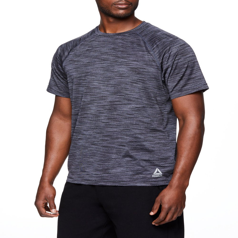 Reebok Men's and Big Men's Active Push Press Short Sleeve Performance Training Tee, up to Size 3XL