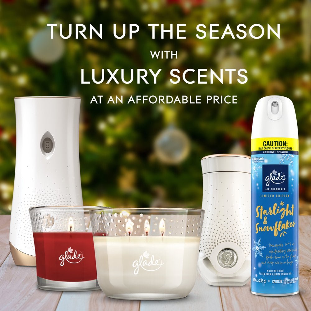 Glade PlugIns Scented Oil, Air Freshener, 1 Warmer + 2 Refills, Starlight & Snowflakes, 0.67 oz Each, 1.34 oz Total