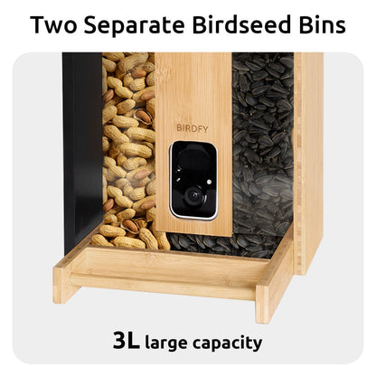 Bird Feeder with Camera, Netvue Birdfy Upgrade Smart Feeder Bamboo Ideal Gift for Bird Lover Natural(Lite+Solar)