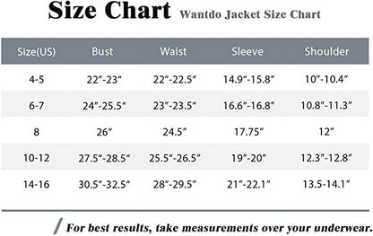 Wantdo Kid's Winter Jacket Hooded Ski Jacket Warm Winter Snow Coat Black 10/12