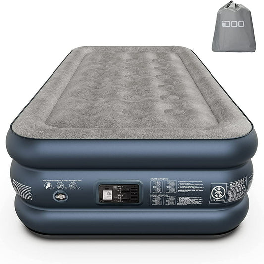 Air Mattress, Inflatable Airbed with Built-In Pump for Guest Home Camping Travel, 550Lb Max, (Twin Size 18")