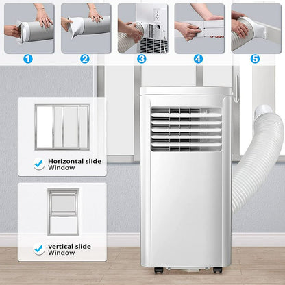 AGLUCKY Portable Air Conditioner, Cools 200Sq. Ft, 24H Timer, Quiet Operation,Window Fan, 2 Fan Speed for Bedroom Office Home