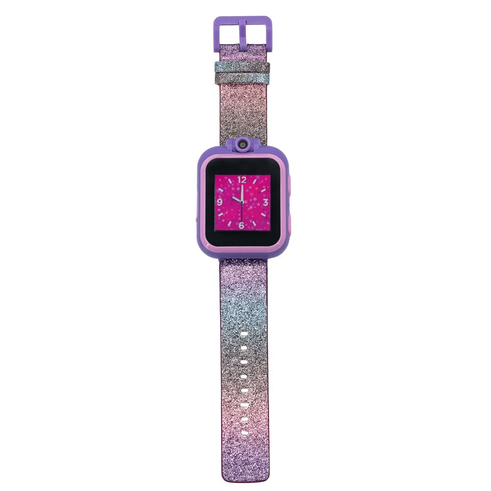 iTECH Jr Kids Smartwatch With Mini Mic & Headphones, Lavender Glitter Strap & Bow Headphone