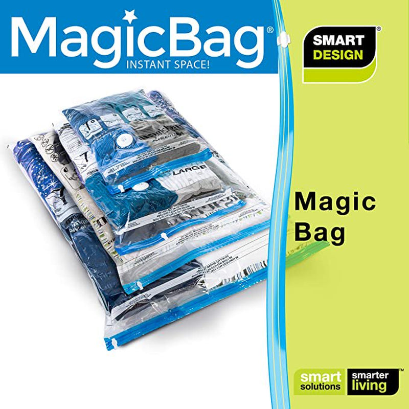 MagicBag Smart Design Instant Space Saver Storage - Flat Large - Set of 6 Bags Total