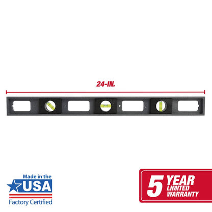 24 inch Level with plumb, square and 45 degree measurement