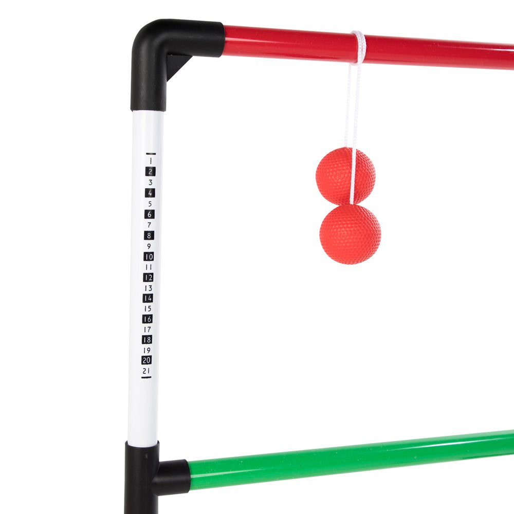  Foldable Ladder Toss Game, Red, Green and Black