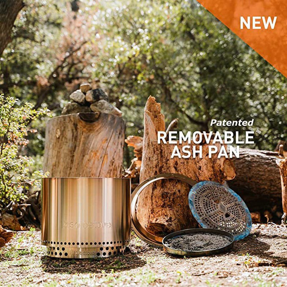 Solo Stove Bonfire Essential Bundle 2.0 | Incl. Smokeless Fire Pit, Stand, Lid, Camping Accessories, Portable for Wood Burning, Removable Ash Pan, Stainless Steel, H: 16.75in x Dia: 19.5in, 21.75lbs